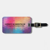 モザイクモダンカラフル幾何パターン ラゲッジタグ (正面横)