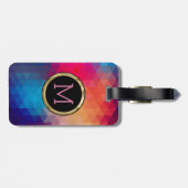 モザイクモダンカラフル幾何パターン ラゲッジタグ (裏面横)