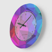 モザイクモダンカラフル幾何パターン ラージ壁時計 (傾斜)