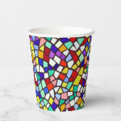 モザイクモダンタイルカラフルパターン 紙コップ (裏面)