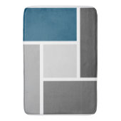 モザイクモダンティール(緑がかった色)ホワイトとグレー バスマット (正面縦)