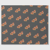 モザイクモダンハートダークグレー ラッピングペーパー (フラット)