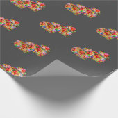 モザイクモダンハートダークグレー ラッピングペーパー (角)