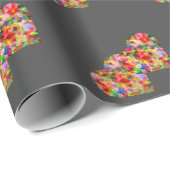 モザイクモダンハートダークグレー ラッピングペーパー (ロールコーナー)