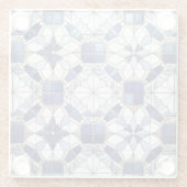 モザイクモロッコタイルパターン#2 (青) ID1078 ガラスコースター (裏面)