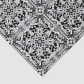 モザイクモロッコタイル模様（白黒） 薄葉紙 (詳細)