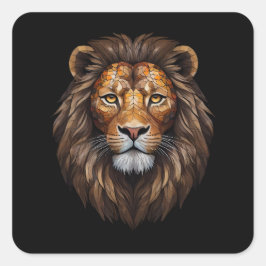 モザイクライオンポートレートステンドグラス効果設計者 スクエアシール