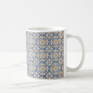 モザイクリスボンの青い装飾のポルトガルの古いタイル コーヒーマグカップ