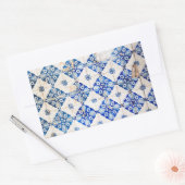 モザイクリスボンブルー装飾ポルトガル旧瓦 長方形シール (封筒)