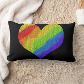 モザイクレインボーハート ランバークッション (ブランケット)