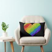 モザイクレインボーハート ランバークッション (椅子)