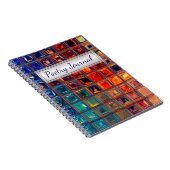 モザイクレインボー |はっきりした抽象芸術カラフルタイル ノートブック (右側)