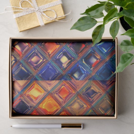 モザイクレインボー |はっきりした抽象芸術カラフルタイル 薄葉紙 (ギフト)