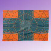 モザイク万華鏡のように千変万化するパターンスクエアオレンジアンドブルー キッチンタオル