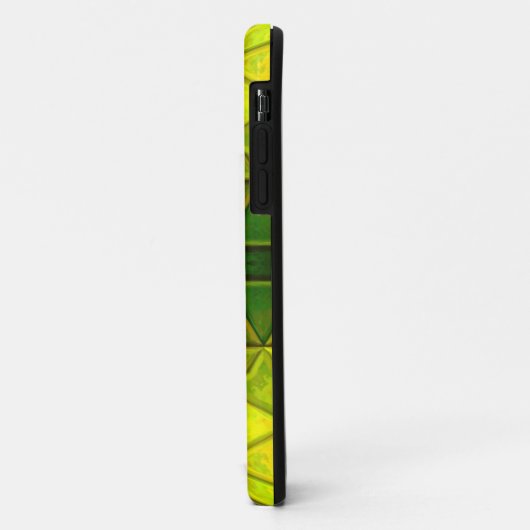 モザイク万華鏡のように千変万化するパターンスクエアグリーンアンドイエロー Case-Mate iPhoneケース (裏面/左)