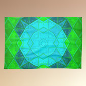 モザイク万華鏡のように千変万化するパターンスクエアグリーンアンドブルー キッチンタオル