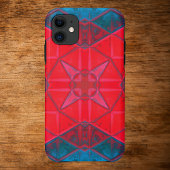 モザイク万華鏡のように千変万化するパターンスクエアレッド&ブルー Case-Mate iPhoneケース