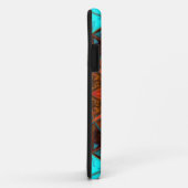 モザイク万華鏡のように千変万化するパターンフラワーイエローオレンジとブルー Case-Mate iPhoneケース (裏面/右)