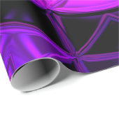 モザイク万華鏡のように千変万化するパターンフラワーパープルとブラック ラッピングペーパー (ロールコーナー)