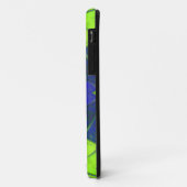 モザイク万華鏡のように千変万化するパターンフラワーブルーとグリーン Case-Mate iPhoneケース (裏面/左)