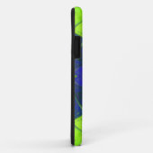 モザイク万華鏡のように千変万化するパターンフラワーブルーとグリーン Case-Mate iPhoneケース (裏面/右)