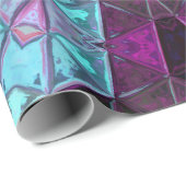 モザイク万華鏡のように千変万化するパターンフラワーブルーとパープル ラッピングペーパー (ロールコーナー)