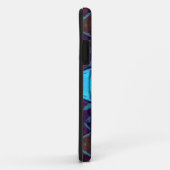 モザイク万華鏡のように千変万化するパターンフラワーブルーとパープル Case-Mate iPhoneケース (裏面/右)