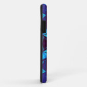 モザイク万華鏡のように千変万化するパターンフラワーブルーとパープル Case-Mate iPhoneケース (裏面/右)