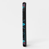 モザイク万華鏡のように千変万化するパターンフラワーブルーとブラック Case-Mate iPhoneケース (裏面/左)