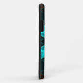 モザイク万華鏡のように千変万化するパターンフラワーブルーとレッド Case-Mate iPhoneケース (裏面/右)