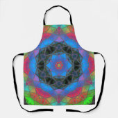 モザイク万華鏡のように千変万化するパターンフラワーレインボー エプロン (正面)