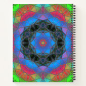 モザイク万華鏡のように千変万化するパターンフラワーレインボー ノートブック (裏面)