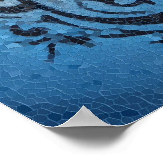 モザイク仕上げポスターのアラビア書道アッラー ポスター (角)