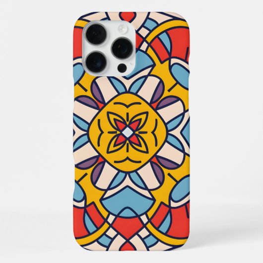 モザイク円弧、マンダラパターン iPhoneケース (裏面)