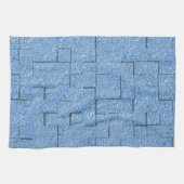 モザイク効果とレリーフ、 浮き彫りを持つ銀色の青いテクスチャ キッチンタオル (横)