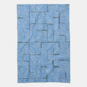 モザイク効果とレリーフ、 浮き彫りを持つ銀色の青いテクスチャ キッチンタオル (縦)