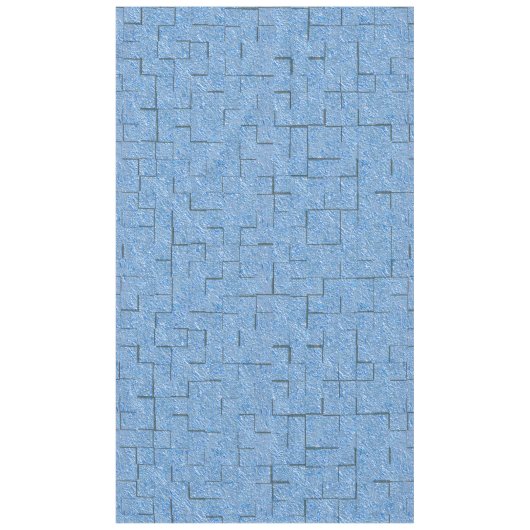 モザイク効果とレリーフ、 浮き彫りを持つ銀色の青いテクスチャ テーブルクロス (正面)