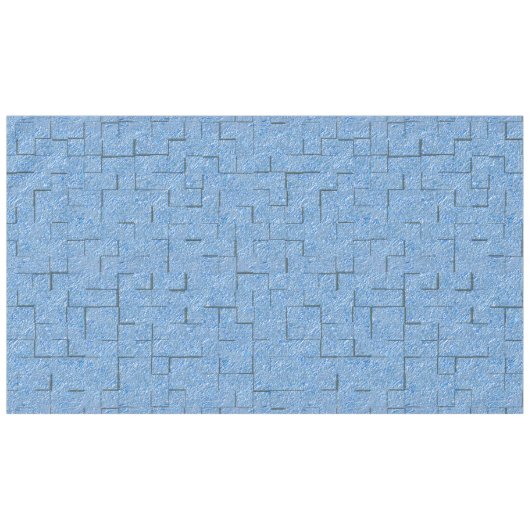 モザイク効果とレリーフ、 浮き彫りを持つ銀色の青いテクスチャ テーブルクロス (正面(横))