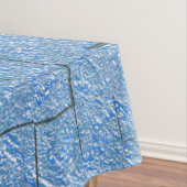 モザイク効果とレリーフ、 浮き彫りを持つ銀色の青いテクスチャ テーブルクロス (インサイチュ)