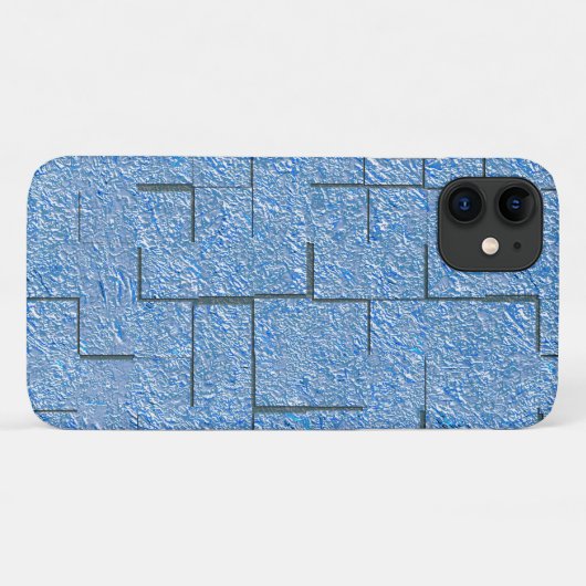 モザイク効果とレリーフ、 浮き彫りを持つ銀色の青いテクスチャ Case-Mate iPhoneケース (裏面(横))