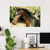 モザイク効果馬 ポスター (ホームオフィス)