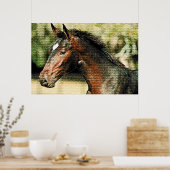 モザイク効果馬 ポスター (キッチン)