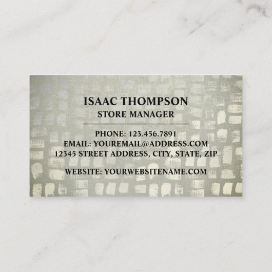 モザイク効果、宝石商 名刺 (裏面)