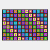 モザイク包み紙フラットシートセット3 ラッピングペーパーシート (正面3)