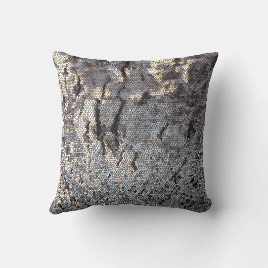 モザイク土調抽象芸術タイル模様モノグラム クッション (裏面)