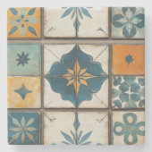 モザイク地中海のタイル石コースター ストーンコースター (正面)