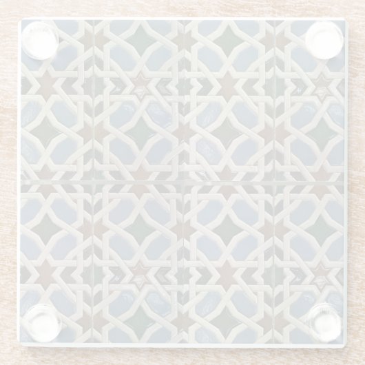 モザイク地中海のブルーグリーン ガラスコースター (裏面)