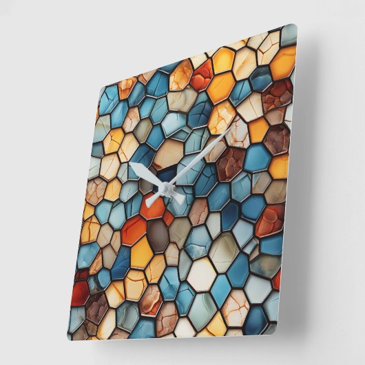 モザイク壁時計 スクエア壁時計 (傾斜)