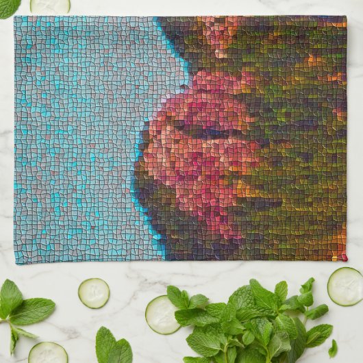 モザイク山 キッチンタオル (折り畳み)