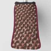 モザイク市松模様にを施した赤い風変わり正方形 ゴルフヘッドカバー (回転90)